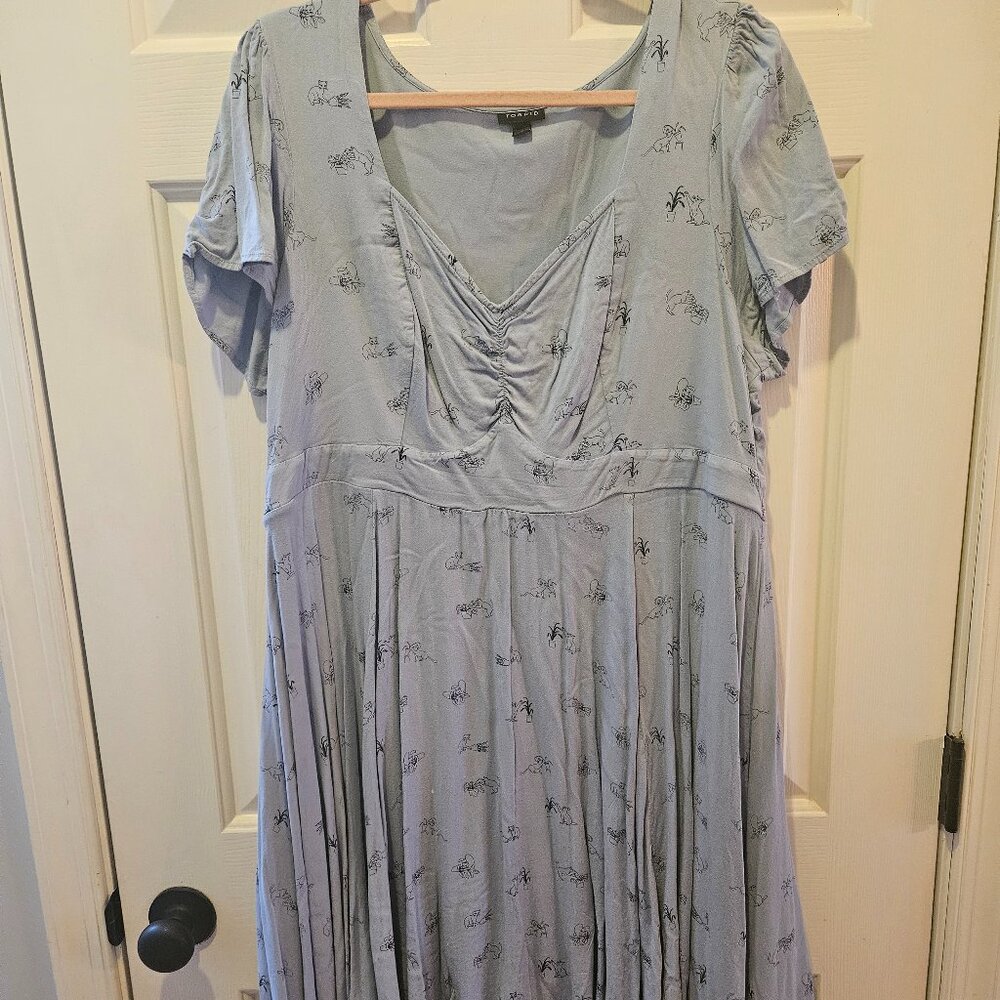 Torrid Cat Print Blue Dress
